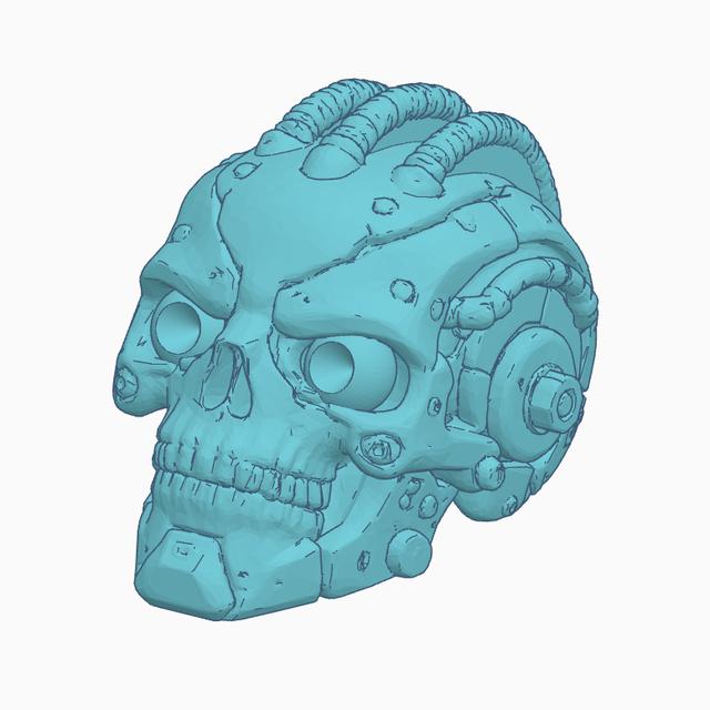 Dummy 13 cyber skull head 3D model thumbnail