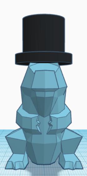 Top Hat Low Poly Totodile 3D model thumbnail