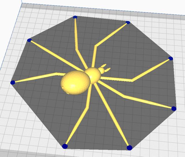 Creepy Halloween Spider (Easy Print) 3D model thumbnail