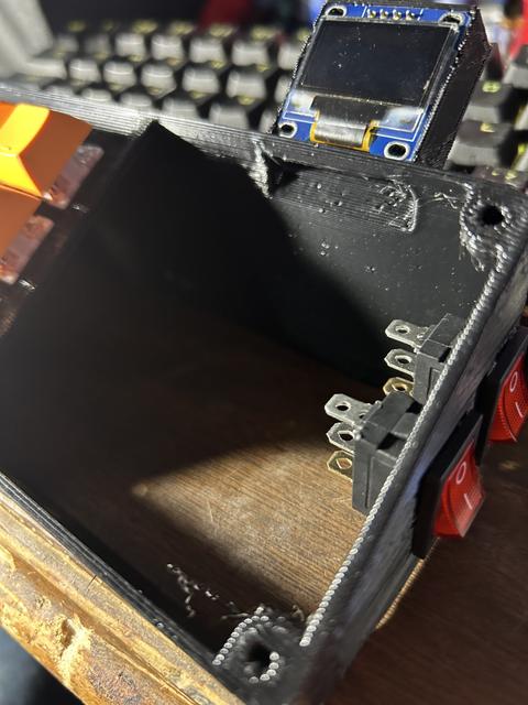 0.96" oled and two snap fit toggle switches modified base. 3D model thumbnail