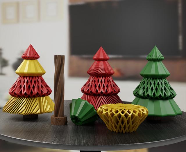 Buildable Tree - spiral, passthrough 3D model thumbnail