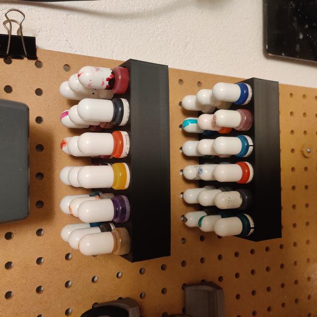 Alcohol ink bottle holder for 1 inch Peg Board 3D model thumbnail
