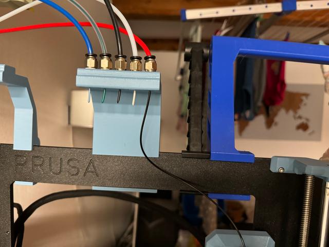 Prusa MK4 Filament Guide for 5x PTFE Fitting 3D model thumbnail