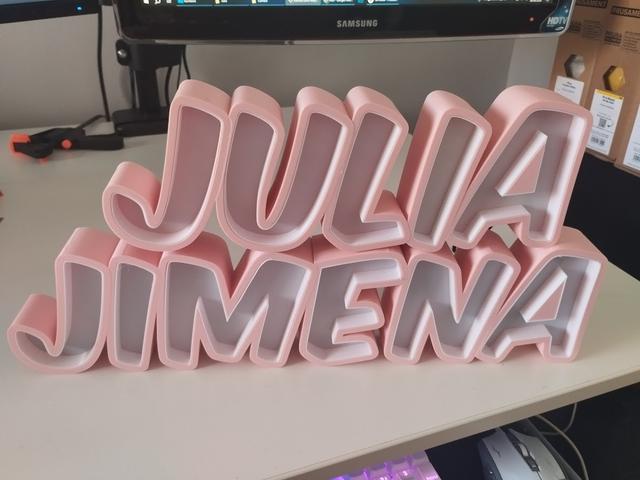 Letrero Led Nombre Jimena y Julia 3D model thumbnail