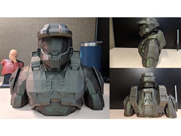 Halo Master Chief Bust 3D model thumbnail