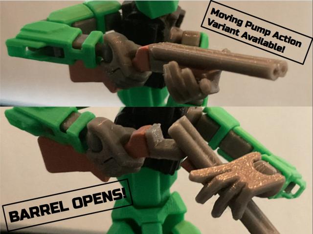 Multicolor Shotguns for Carbon/Dummy 13 V1 (Barrel Opens, Pump Moves, Double Barrel/Pump Versions) 3D model thumbnail