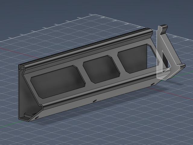Boing 737 Knee Lighs Panel Frame 3D model thumbnail