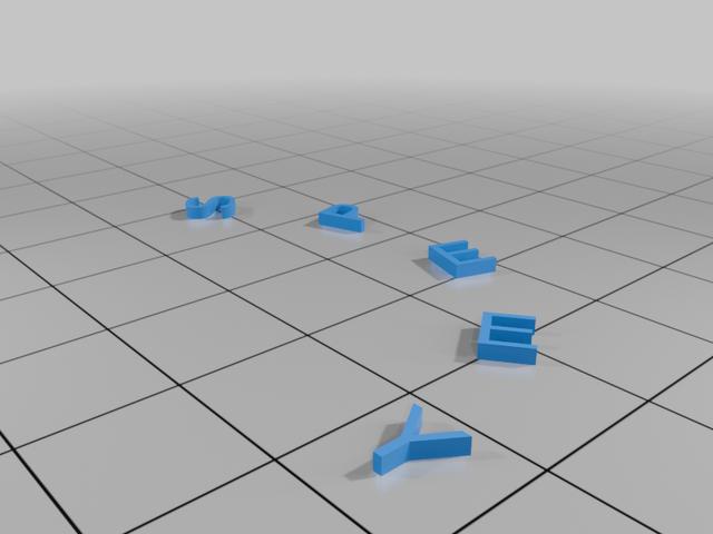 Coin and letters for a Yeeps Buttoncoin 3D model thumbnail