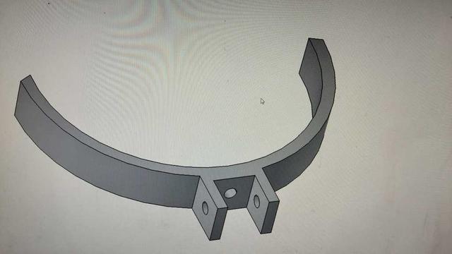 Golf bag Trolley bracket 3D model thumbnail