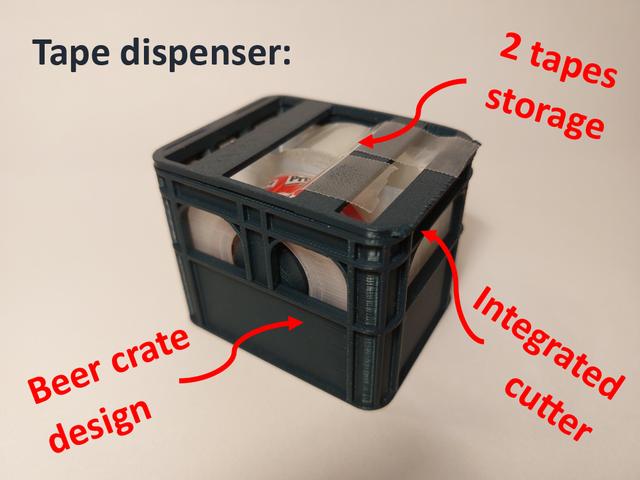 Tape dispenser beer crate 3D model thumbnail
