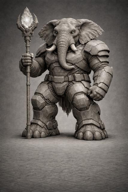 Loxodon Iron Armor 3D model thumbnail