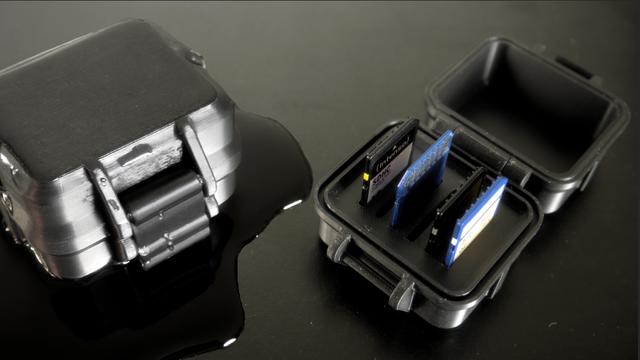 Splashproof Rugged Snap-Fit SD Card Storage Box | No Parts Needed | Supportless 3D model thumbnail