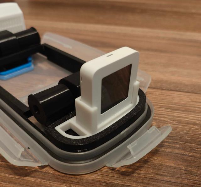 Xiaomi Mi Temp Sensor Stand for Cereal Box Filament Drybox 3D model thumbnail