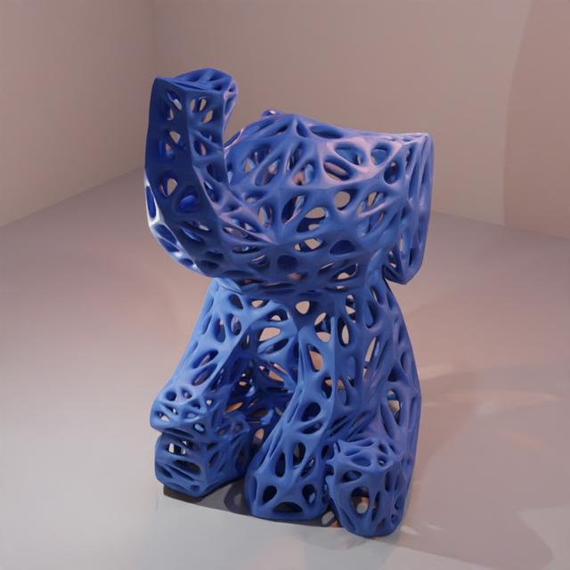 Cute Voronoi Baby Elephant 3D model thumbnail