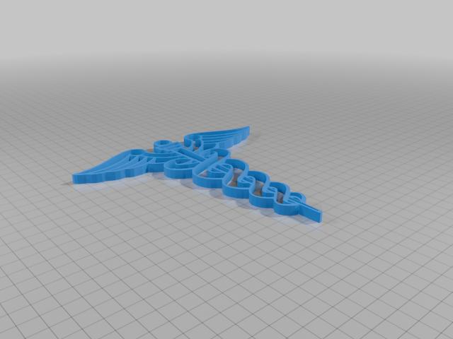 Hollow Caduceus 3D model thumbnail