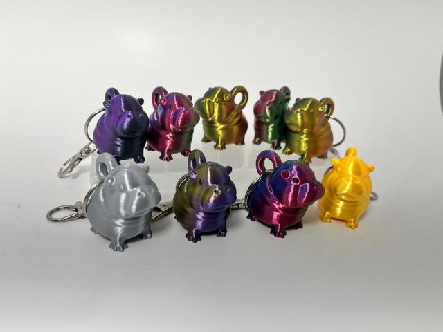 Moo Deng Keychain 3D model thumbnail