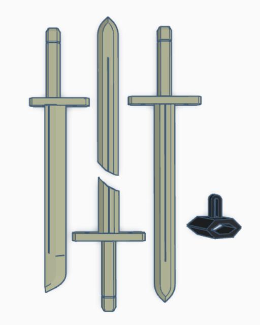 Longswords for Lucky 13 mini 3D model thumbnail