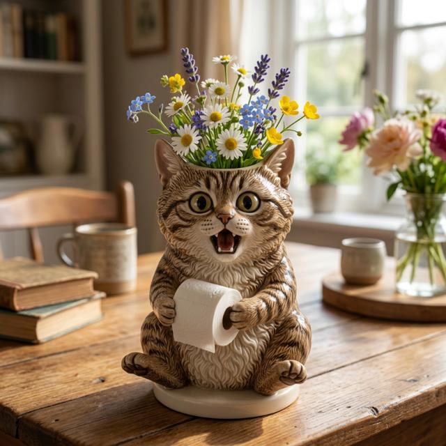 Purrfect Relief Cat Planter 3D model thumbnail