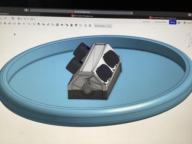 ring holder V8 engine 3D model thumbnail