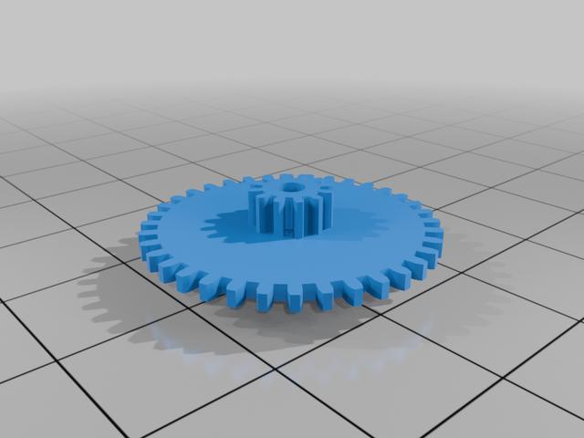 minute gear + pinion for kienzle pendulum clock 3D model thumbnail
