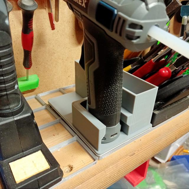 ALDI Ferrex Glue gun Gridfinity holder 3D model thumbnail