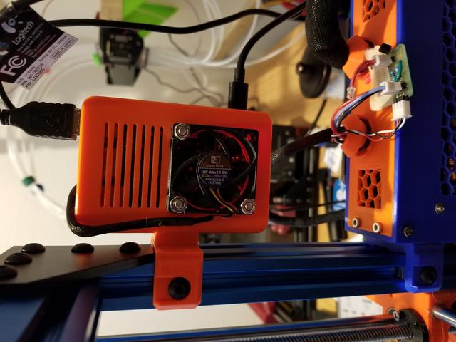 Raspberry Pi 4 case for 40mm fan with mount for bear frame (2040) #2 3D model thumbnail