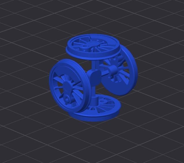 57 inch driver wheel HO scale 3D model thumbnail