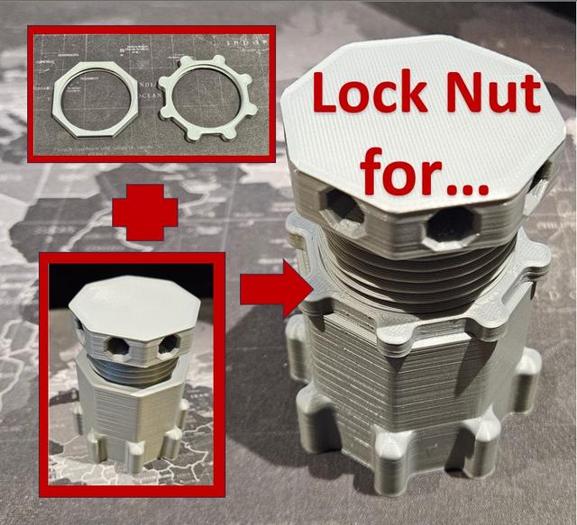 Lock Nut for Adjustable Height Support 3D model thumbnail