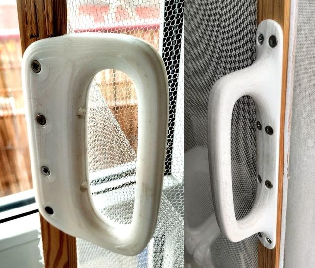 Balcony Insect Screen Frame Reinforcement Kit – Handles & Corner Brackets (Flush & Raised Options) 3D model thumbnail