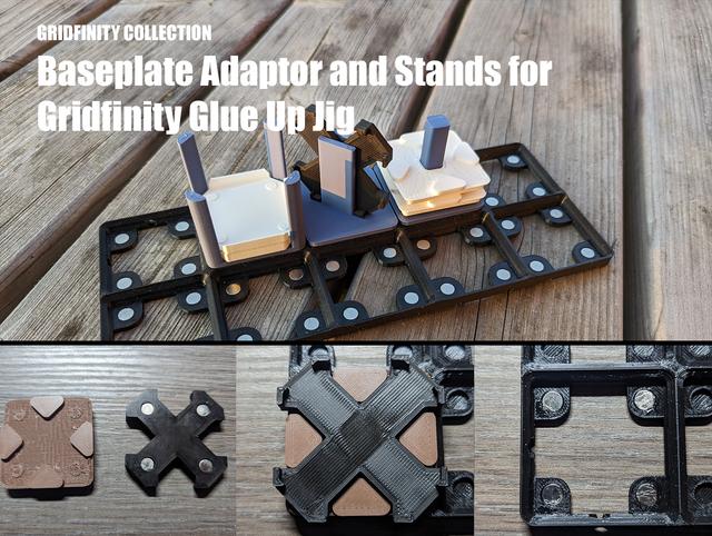 Baseplate and Stands Remix - Gridfinity Glue Up Jig 3D model thumbnail