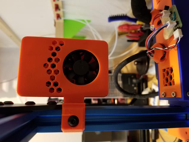 Raspberry Pi 4 case for 40mm fan with mount for bear frame (2040) #1 3D model thumbnail