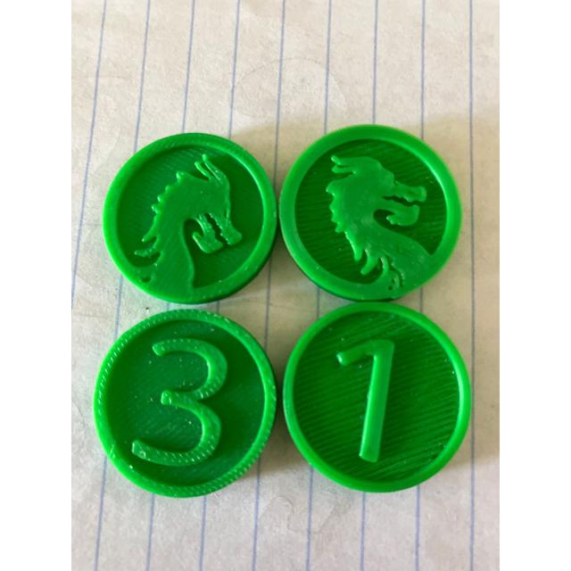 Catan Dragon Tokens 3D model thumbnail