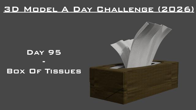 Model A Day Challenge - Day 95 - Box Of Tissues 3D model thumbnail