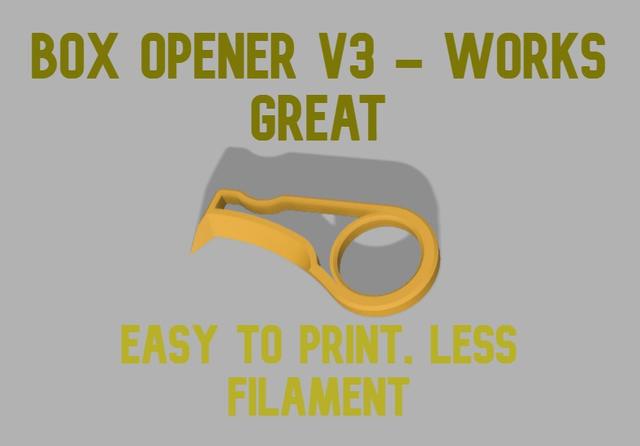 BOX OPENER V3- LESS FILAMENT 3D model thumbnail
