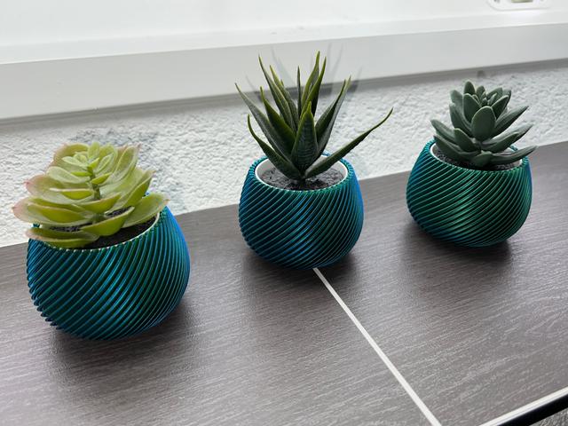Modern spiral planter - Ikea Fejka Vase Mode Remix 3D model thumbnail