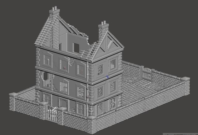 15mm WW1/WW2 dice tower version 2 3D model thumbnail