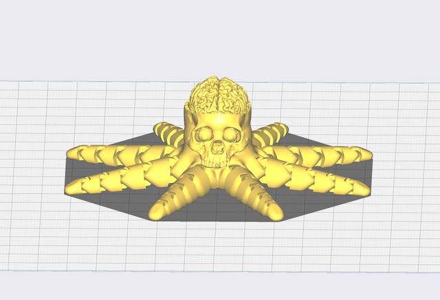 Cute happy skeletonopus 3D model thumbnail