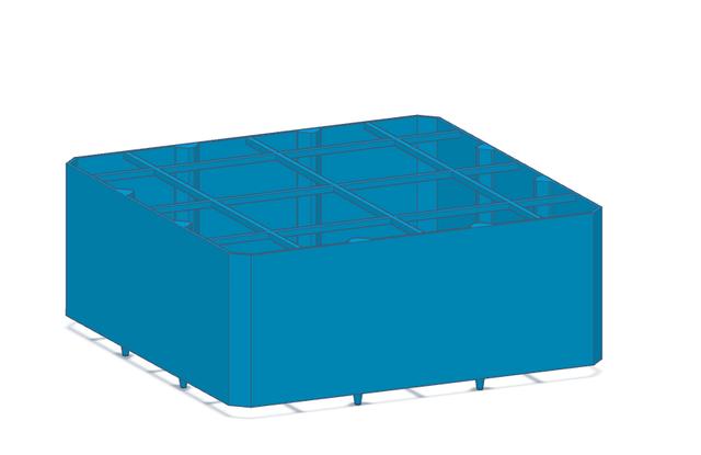 Alternate Cover (3x3) for Small Self-Watering Seed Starter 3D model thumbnail