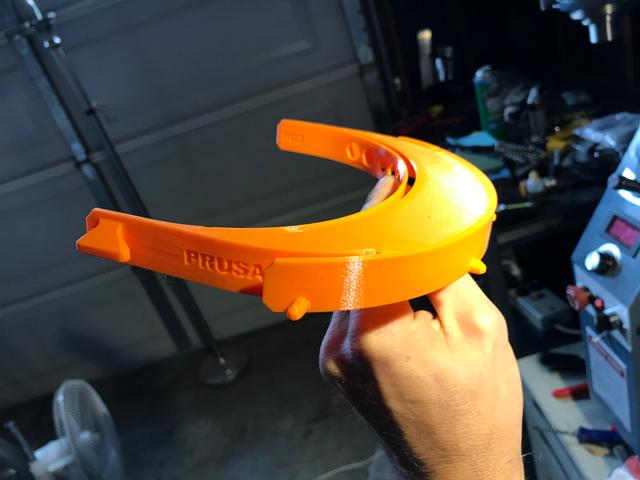 Prusa RC2 Face Shield Upper, Brow Cover, No Supports 3D model thumbnail
