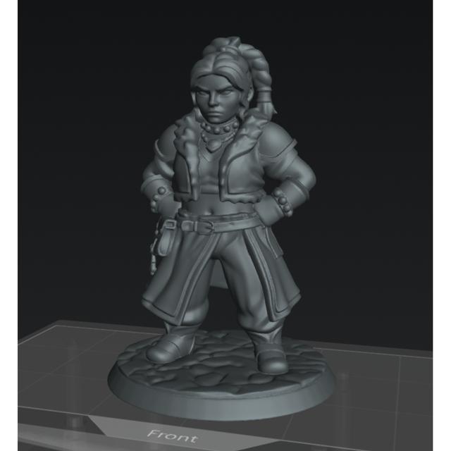 Dwarf Monk Female 5 3D model thumbnail
