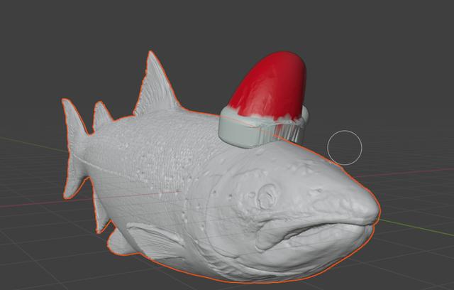salmon claus 3D model thumbnail
