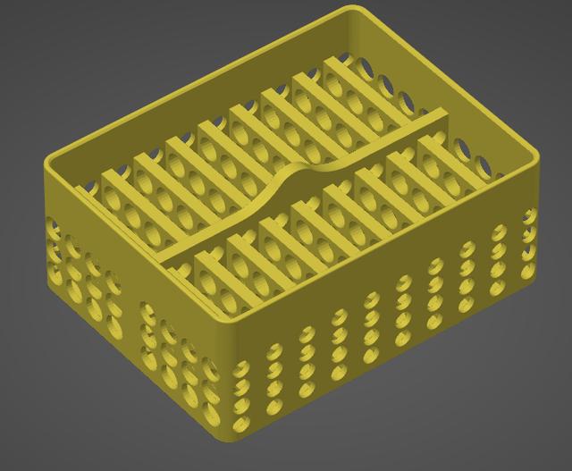 Remix of CR2032 (and smaller) battery holder insert for Bierkiste - unnecessarily light 3D model thumbnail
