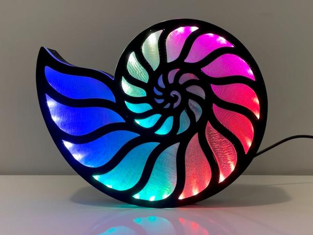 Sound-Reactive Nautilus Lamp (Arduino Project) 3D model thumbnail