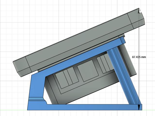 Stand (max height 90mm) for RonneyS TouchTFT 7 case 3D model thumbnail