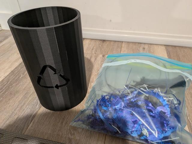 Tall Filament Recycling Bin 3D model thumbnail