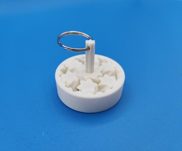 Gear bearing keychain fidget (keychain ring not included) 3D model thumbnail
