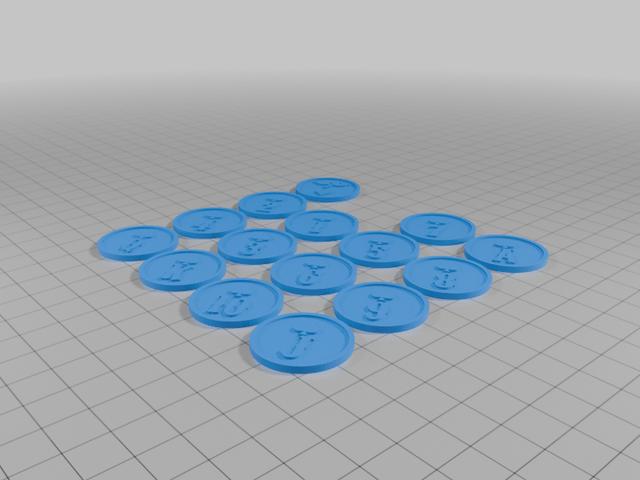 Dead Man's Hand Initiative Tokens 3D model thumbnail
