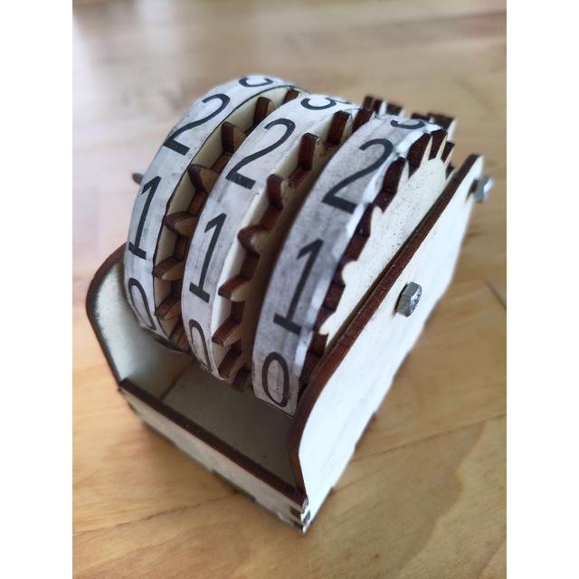 Mechanical counter made from plywood 3D model thumbnail