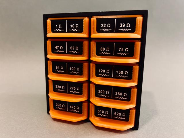 Modular shelving system - Electronic Components Nameplates 3D model thumbnail