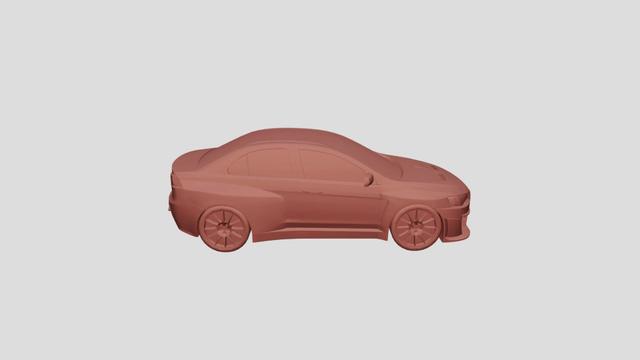 Mitsubishi Lancer Evo10 Widebody for 3Dprinting 3D model thumbnail